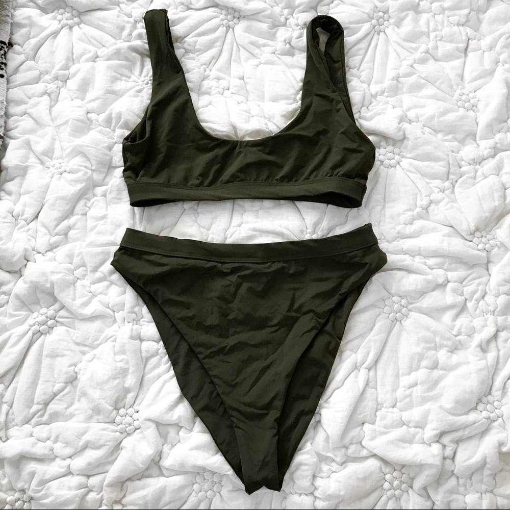 Olive High Waisted Bikini